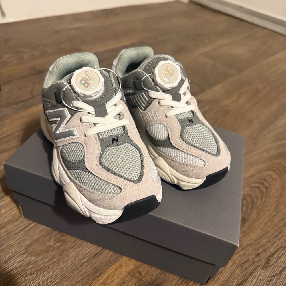 New Balance 9060 Kids Beige and Gray Sneakers